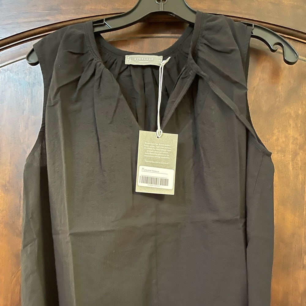Brand new black split-neck tank from Everlane
